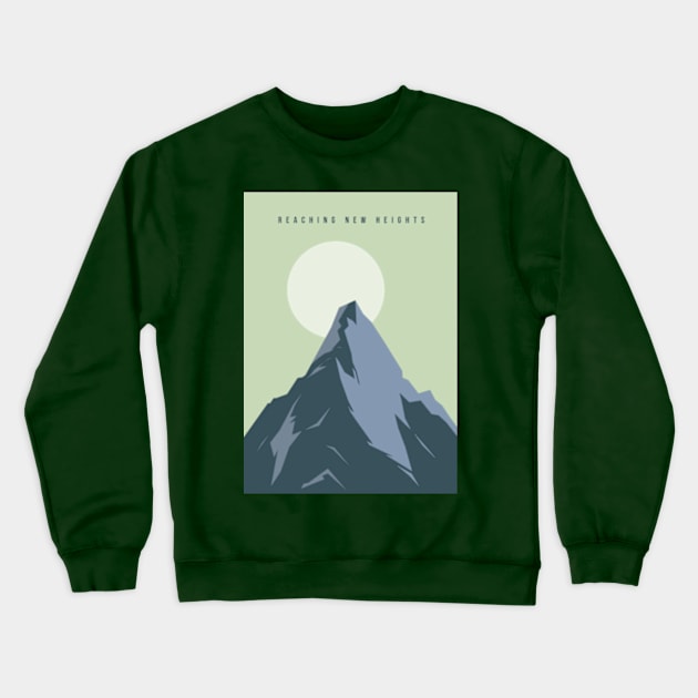 Reaching New Heights Mountaintop Illustration Crewneck Sweatshirt by lisousisa